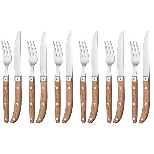 5. WMF Ranch Steakmesser, 12-teilig, Eichenholz Griffe